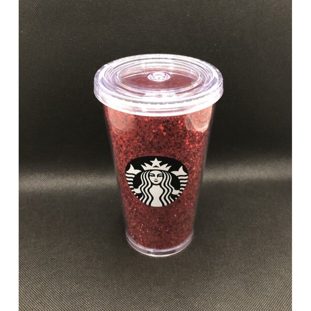 Starbucks 2018 Holiday Red Glitter Cup Tumbler 16oz - Picture 2 of 4